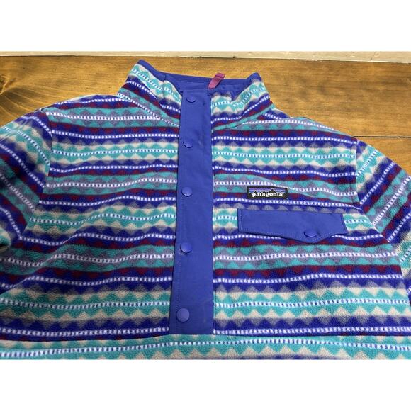 Patagonia Reversible Snap-T Glissade Pullover Harvest Moon Blue Sweatshirt - Picture 13 of 13